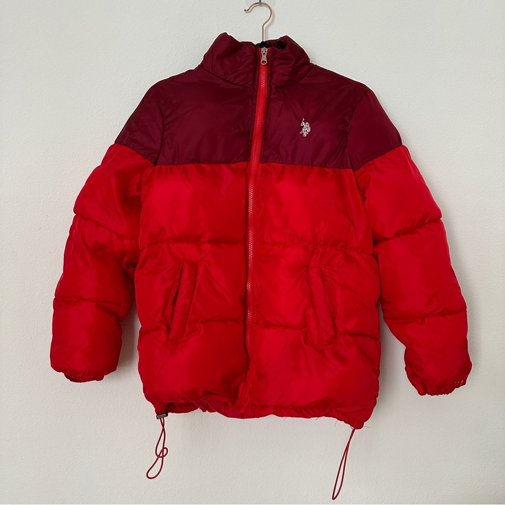 US POLO ASSN. Red Puffer Jacket | Size Small